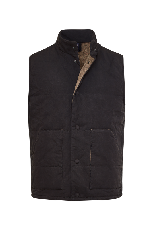 04651/a trip in a bag Waxed Cotton Vest